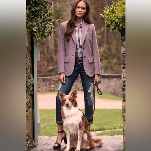 LAUREN RALPH LAUREN Women Light Purple Herringbone Blazer Size 12 NWT